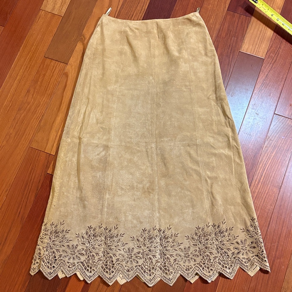 Coldwater Creek Tan Floral Pencil Skirt